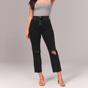 A&F Ultra High Rise Ankle Straight Curve Love